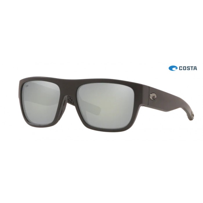 Costa Sampan Sunglasses Matte Black frame Grey Silver lens