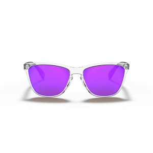Oakley Frogskins Frogskins 35Th Anniversary Low Bridge Fit Sunglasses Polished Clear Frame Prizm Violet Lens