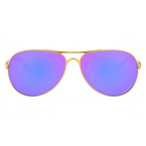 Oakley Feedback Sunglasses Satin Gold Frame Prizm Violet Polarized Lens