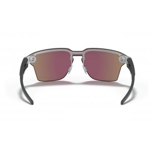 Oakley Lugplate Sunglasses Satin Chrome Frame Prizm Sapphire Lens