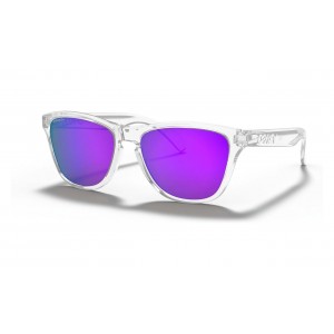 Oakley Frogskins Xs Youth Fit Sunglasses Polished Clear Frame Prizm Violet Lens