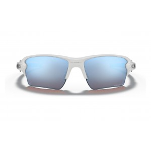 Oakley Flak 2.0 Xl Sunglasses Polished White Frame Prizm Deep Water Polarized Lens
