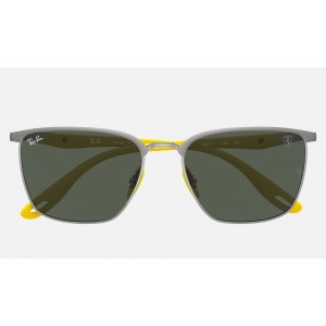 Ray Ban Scuderia Ferrari Collection RB3673 Sunglasses Green Classic Shiny Gunmetal