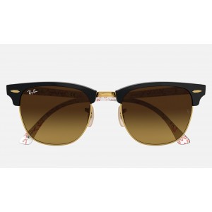 Ray Ban Clubmaster @Collection RB3016 Sunglasses Gradient + Black Frame Brown Gradient Lens