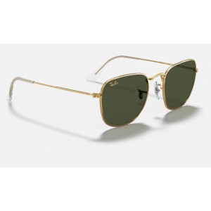Ray Ban Round Frank Legend RB3857 Sunglasses Classic G-15 + Gold Frame Green Classic G-15 Lens