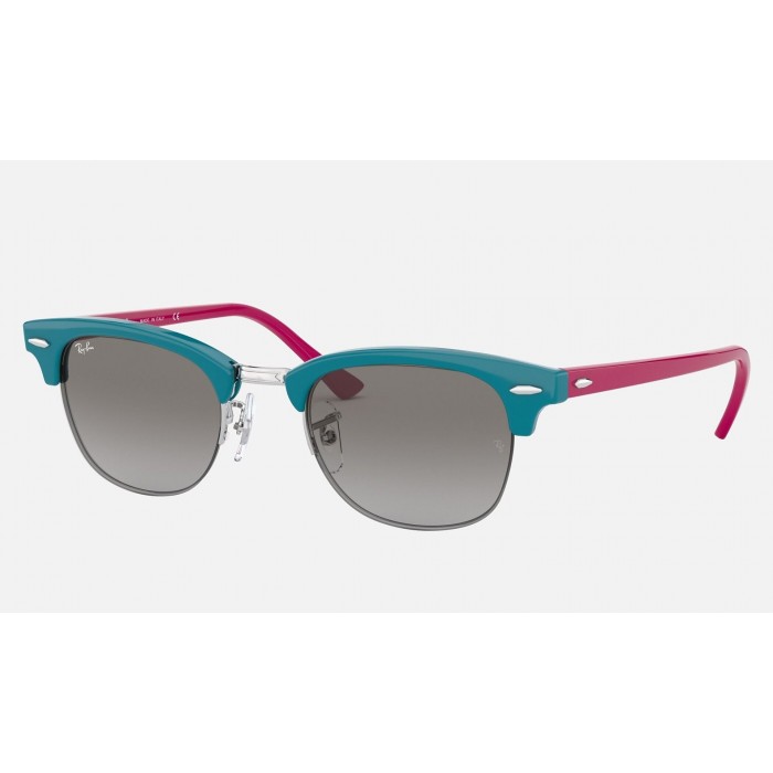 Ray Ban Clubmaster RB4354 Sunglasses Gradient + Light Blue Frame Grey Gradient Lens