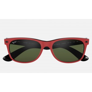 Ray Ban New Wayfarer RB2132M Scuderia Ferrari Collection Sunglasses Classic G-15 + Red Frame Green Classic G-15 Lens