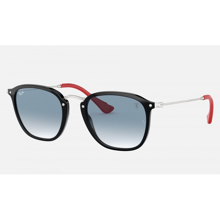 Ray Ban Scuderia Ferrari Collection RB2448 Sunglasses Light Blue Gradient Black