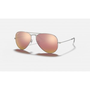 Ray Ban Aviator Flash Lenses RB3025 Sunglasses Copper Flash Silver
