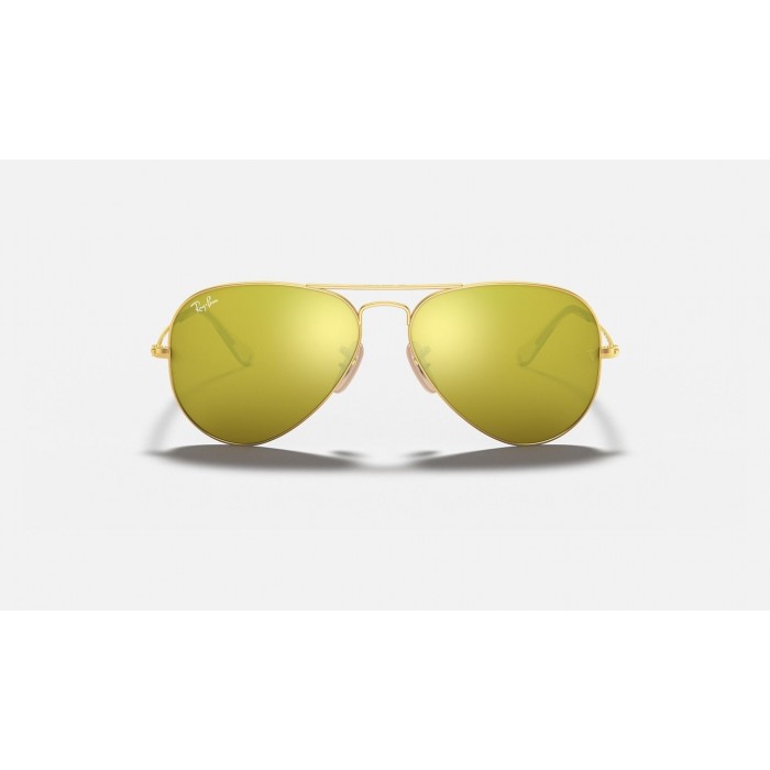 Ray Ban Aviator Flash Lenses RB3025 Sunglasses Yellow Flash Gold
