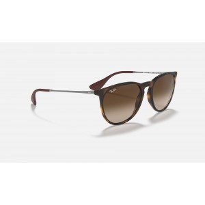 Ray Ban Erika Classic Low Bridge Fit RB4171 Sunglasses Gradient + Tortoise Frame Brown Gradient Lens