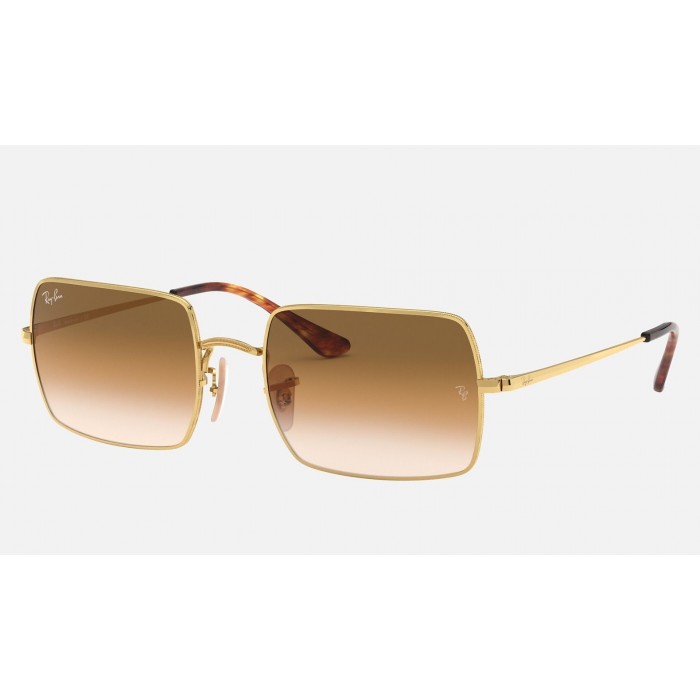 Ray Ban Rectangle RB1969 Sunglasses Light Brown Gradient Gold