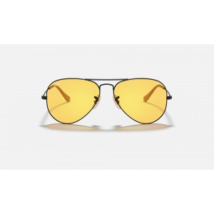 Ray Ban Aviator Washed Evolve RB325 Sunglasses Yellow Photochromic Evolve Black