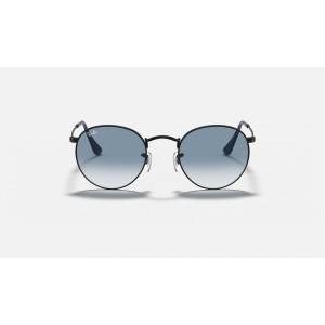 Ray Ban Round Metal RB3447 Sunglasses Gradient + Black Frame Light Blue Gradient Lens