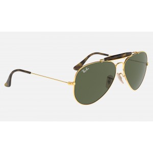 Ray Ban Outdoorsman Havana Collection RB3029 Sunglasses Green Classic G-15 Gold