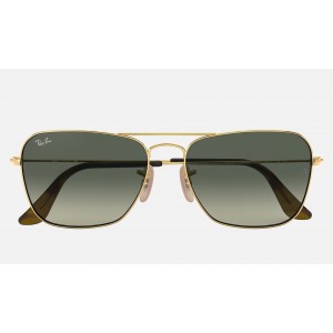 Ray Ban Caravan RB3136 Sunglasses Gray Gradient Gold