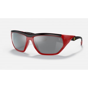Ray Ban Scuderia Ferrari Collection RB8359 Sunglasses Grey Gradient Mirror Red