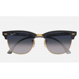 Ray Ban Clubmaster @Collection RB3016 Sunglasses Polarized Gradient + Black Frame Blue/Grey Gradient Lens