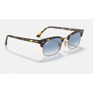 Ray Ban Clubmaster Square RB3916 Sunglasses Gradient + Yellow Havana Frame Light Blue Gradient Lens