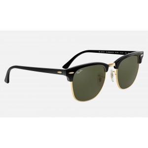 Ray Ban Clubmaster Classic Low Bridge Fit RB3016 Sunglasses Classic G-15 + Black Frame Green Classic G-15 Lens