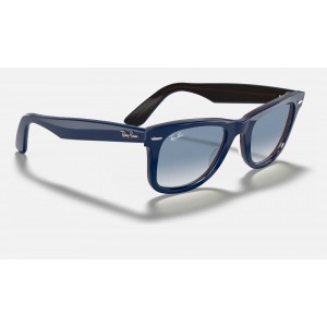 Ray Ban Wayfarer Color Mix RB2140 Sunglasses Light Blue Gradient Blue
