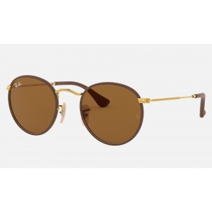 Ray Ban Round Craft RB3475 Sunglasses Classic B-15 + Brown Frame Brown Classic B-15 Lens
