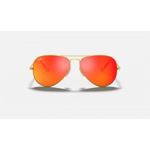 Ray Ban Aviator Flash Lenses RB3025 Sunglasses Orange Flash Gold