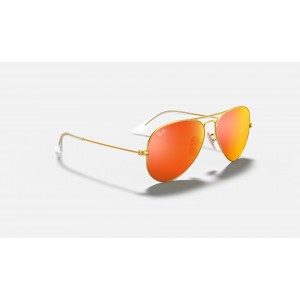 Ray Ban Aviator Flash Lenses RB3025 Sunglasses Orange Flash Gold