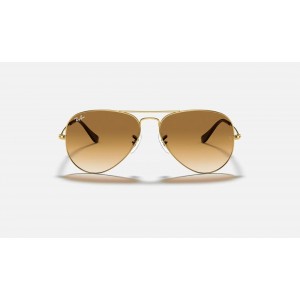 Ray Ban Aviator Gradient RB3025 Sunglasses Light Brown Gradient Gold