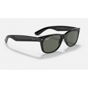 Ray Ban New Wayfarer Classic Low Bridge Fit RB2132 Sunglasses Polarized Classic G-15 + Black Frame Green Classic G-15 Lens