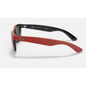 Ray Ban New Wayfarer Color Mix RB2132 Sunglasses Classic G-15 + Red Frame Green Classic G-15 Lens