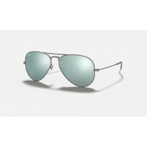 Ray Ban Aviator Flash Lenses RB3025 Sunglasses Silver Flash Gunmetal
