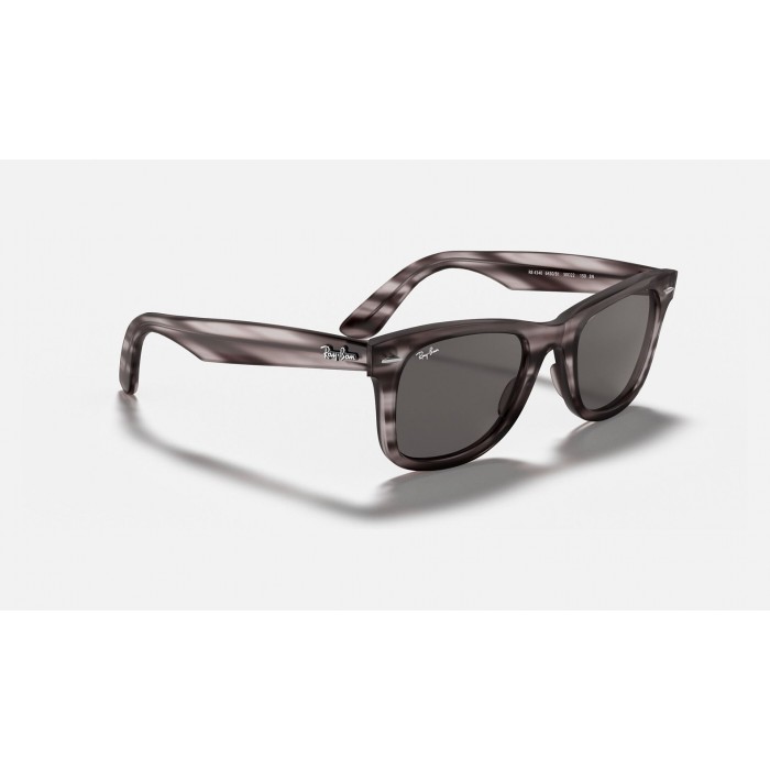 Ray Ban Wayfarer Ease RB4340 Sunglasses Dark Grey Classic Striped Grey Havana