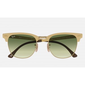 Ray Ban Clubmaster Metal @Collection RB3716 Sunglasses Gradient + Gold Frame Green Gradient Lens