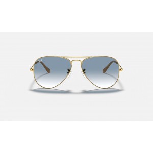 Ray Ban Aviator Gradient RB3025 Sunglasses Light Blue Gradient Gold