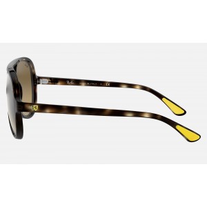 Ray Ban Scuderia Ferrari Collection RB4125 Sunglasses Brown Mirror Tortoise