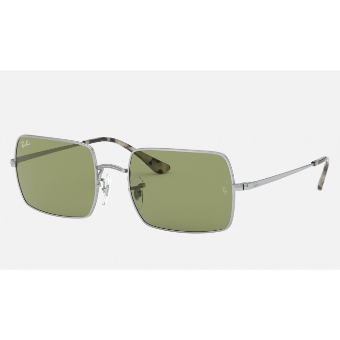 Ray Ban Rectangle RB1969 Sunglasses Green Classic Silver