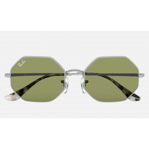 Ray Ban Roctagon RB1972 Sunglasses Ligh Green Classic Silver