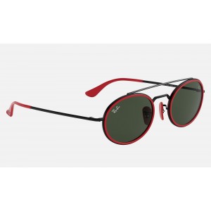 Ray Ban Scuderia Ferrari Collection RB3847 Sunglasses Green Classic G-15 Red