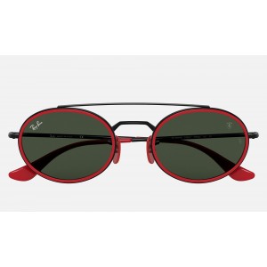 Ray Ban Scuderia Ferrari Collection RB3847 Sunglasses Green Classic G-15 Red
