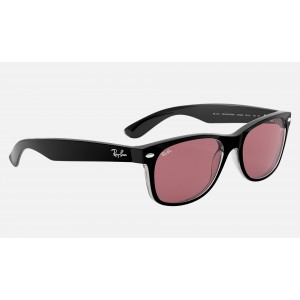 Ray Ban New Wayfarer Classic RB2132 Sunglasses Classic + Black Frame Violet Classic Lens