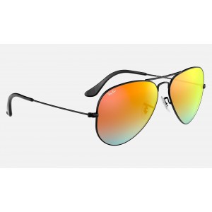 Ray Ban Aviator Flash Lenses Gradient RB3025 Sunglasses Orange Gradient Flash Black