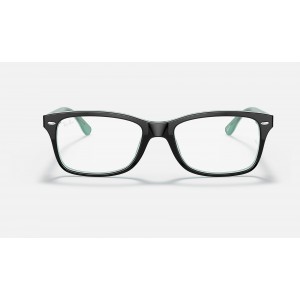 Ray Ban The Timeless RB5228 Sunglasses Demo Lens + Black Green Frame Clear Lens