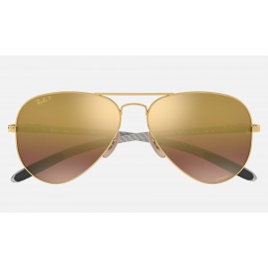Ray Ban Chromance RB8317 Sunglasses Purple Mirror Chromance Gold