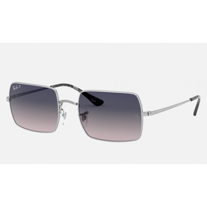 Ray Ban Rectangle RB1969 Sunglasses Purple Gradient Silver