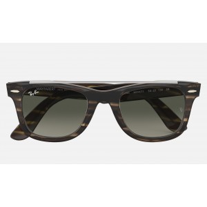 Ray Ban Wayfarer Double Bridge RB4540 Sunglasses Grey Gradient Striped Brown