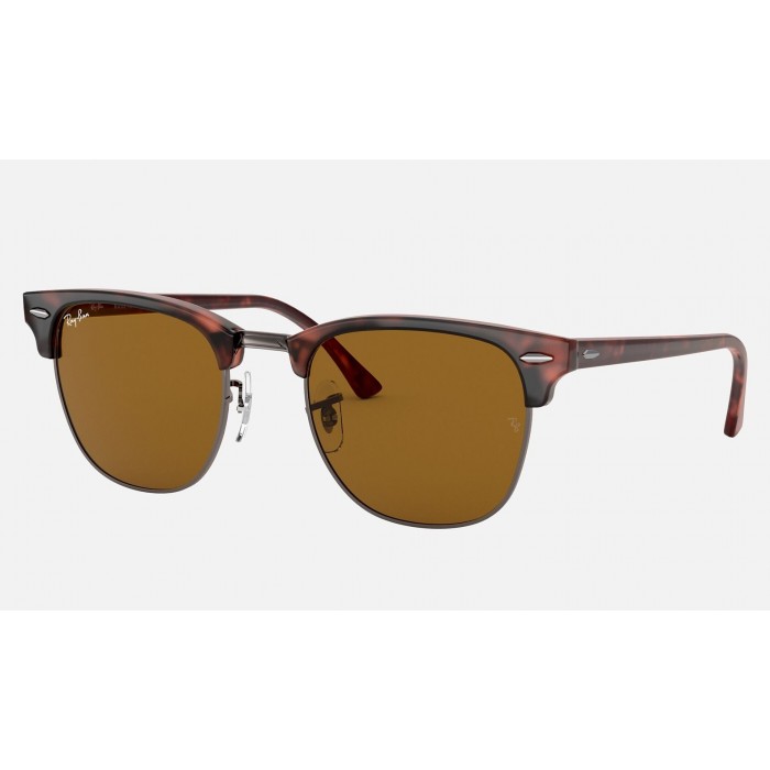 Ray Ban Clubmaster Classic RB3016 Sunglasses Classic B-15 + Tortoise Frame Brown Classic B-15 Lens