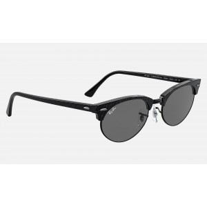 Ray Ban Clubmaster Oval RB3946 Sunglasses Classic + Wrinkled Black Frame Dark Grey Classic Lens