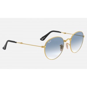 Ray Ban Round Folding Collection RB3532 Sunglasses Light Blue Gradient Gold