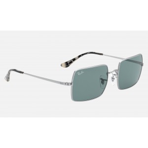 Ray Ban Rectangle RB1969 Sunglasses Blue Classic Silver